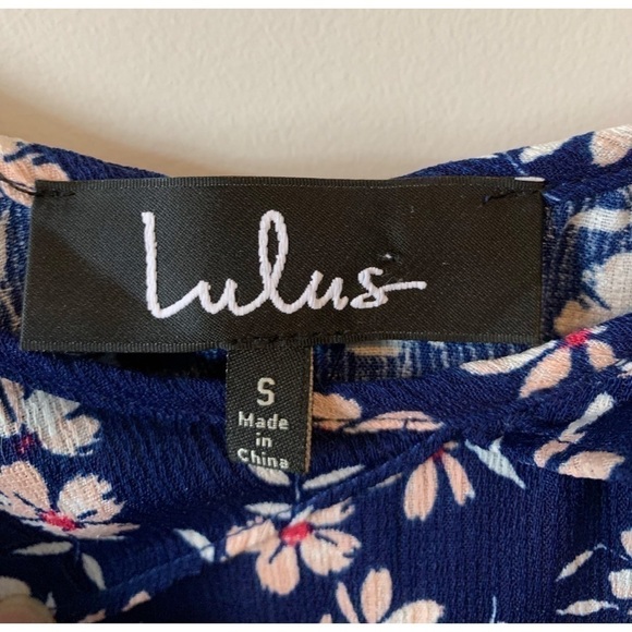 Lulu’s Off the Shoulder Blue & Pink Floral Skater Dress Size Small - Picture 9 of 15